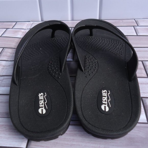 SIZE 9/10. Okabashi Leslie\'s pool supplies, men’s large flip flops mariner black main image 6
